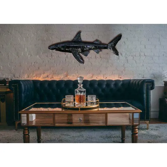 Requin - Poisson décoratif en métal recyclé