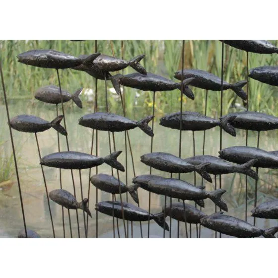 Sardine sur tige - Poisson décoratif en métal recyclé