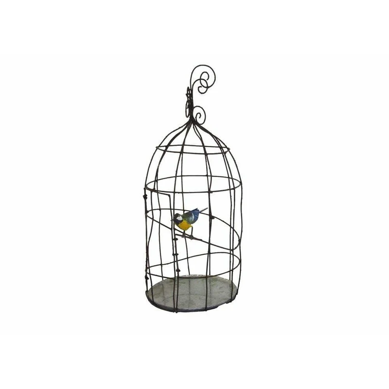 Cage GM (avec un oiseau offert) - Animal décoratif en métal recyclé