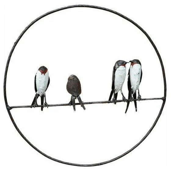 Cercle Hirondelles - Animal décoratif en métal recyclé