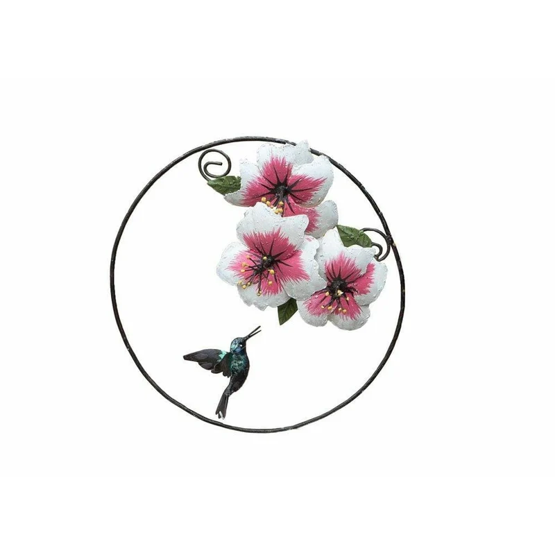Cercle Colibri hibiscus - Animal décoratif en métal recyclé