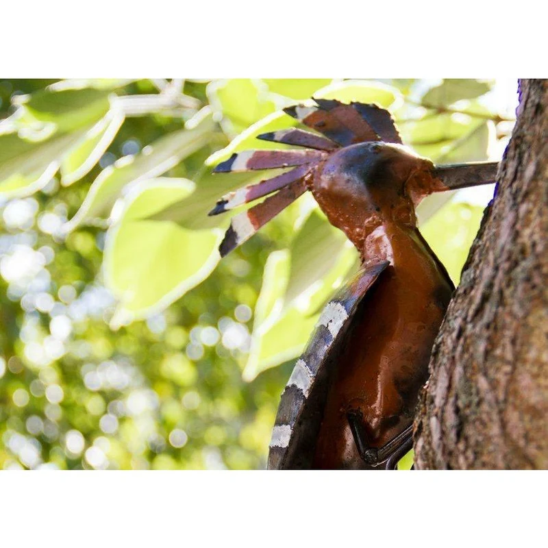 Huppe à fixer - Oiseau décoratif en métal recyclé