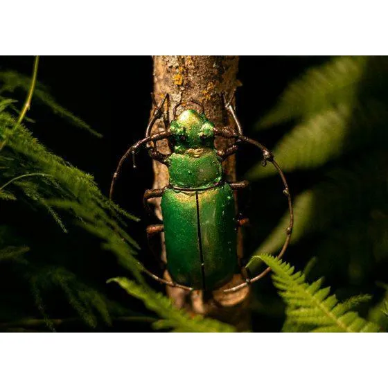 Scarabée vert PM - Insecte décoratif en métal recyclé