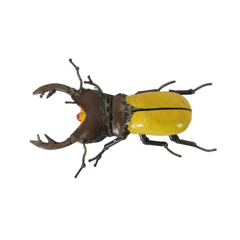 Lucane jaune - Insecte décoratif en métal recyclé