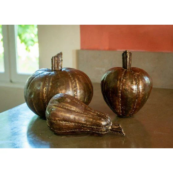 Courge set de 3 - Végétal décoratif en métal recyclé