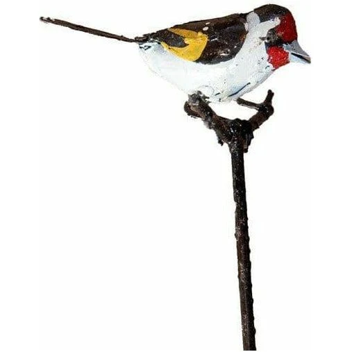 Tuteur Chardonneret élégant - Oiseau décoratif en métal recyclé