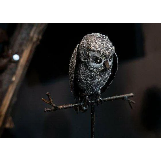 Tuteur Bébé chouette - Oiseau décoratif en métal recyclé