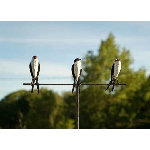 Tuteur 3 Hirondelles - Oiseau décoratif en métal recyclé