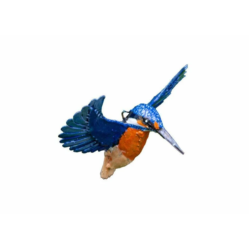 Martin pêcheur en vol - Oiseau décoratif en métal recyclé