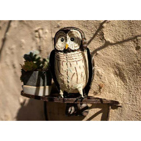 Effraie des rochers - Oiseau décoratif en métal recyclé