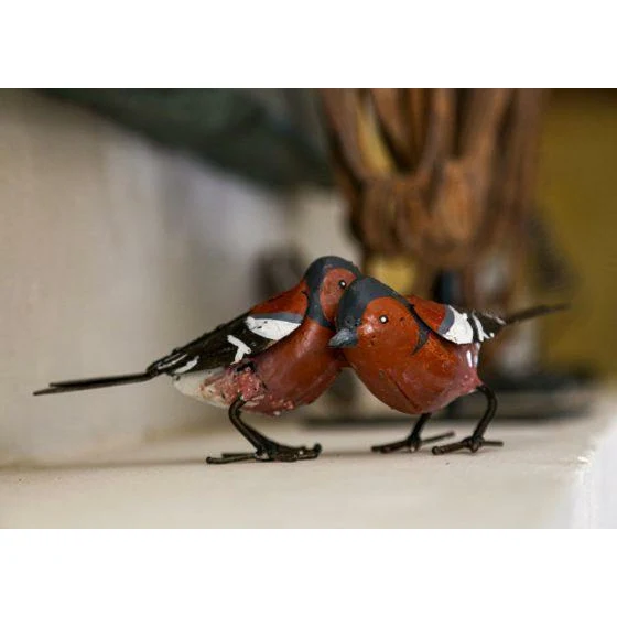 Pinson – Couple - Oiseau décoratif en métal recyclé