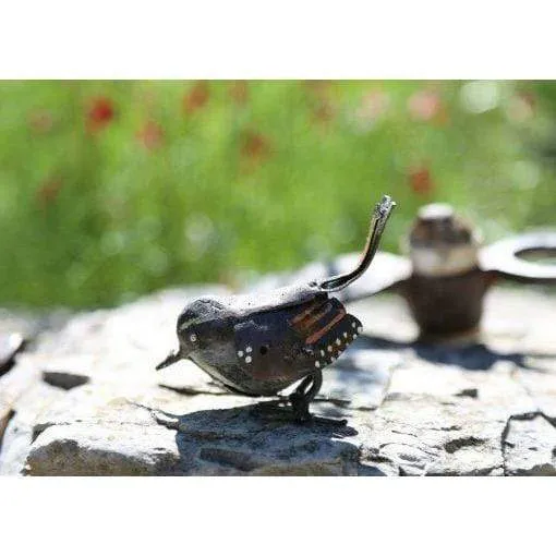 Troglodyte mignon - Oiseau décoratif en métal recyclé