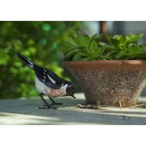 Tarier patre - Oiseau décoratif en métal recyclé