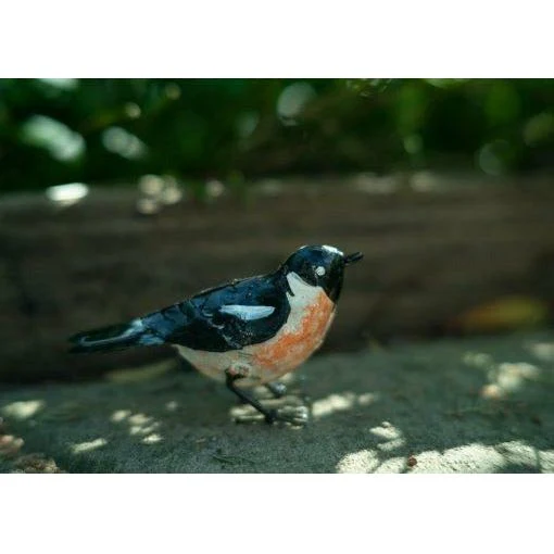 Tarier patre - Oiseau décoratif en métal recyclé