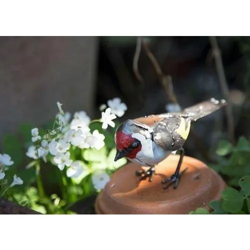 Chardonneret élégant - Oiseau décoratif en métal recyclé