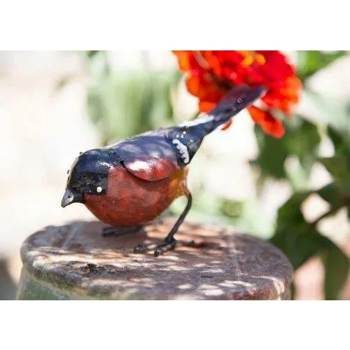 Bouvreuil - Oiseau décoratif en métal recyclé