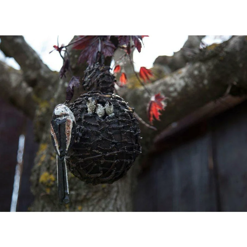 Nid mésange à longue queue - Oiseau décoratif en métal recyclé