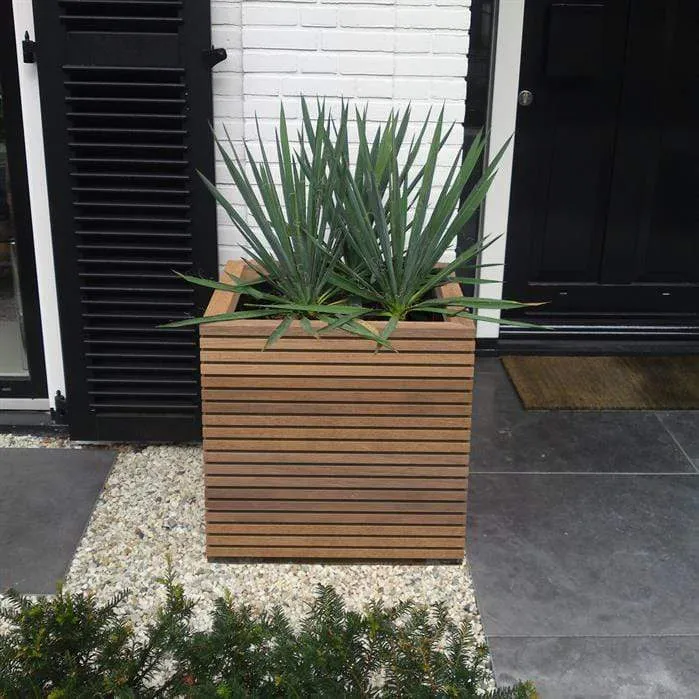 Jardinière en bois exotique - Malaga Rhombus 1.2m x 0.5m x 0.60m