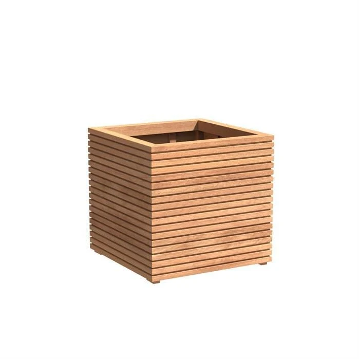 Jardinière en bois exotique - Malaga Rhombus 0.8m x 0.8m x 0.74m