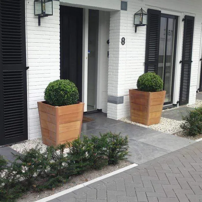 Jardinière en bois exotique - Sevilla Effilé 0.5m x 0.5m x 0.57m