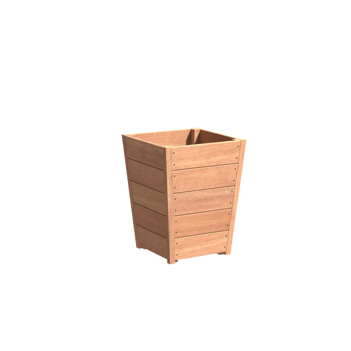 Jardinière en bois exotique - Sevilla Effilé 0.55m x 0.55m x 0.71m