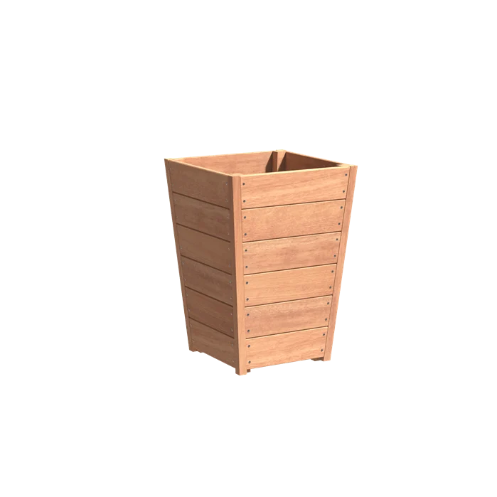 Jardinière en bois exotique - Sevilla Effilé 0.6m x 0.6m x 0.85m
