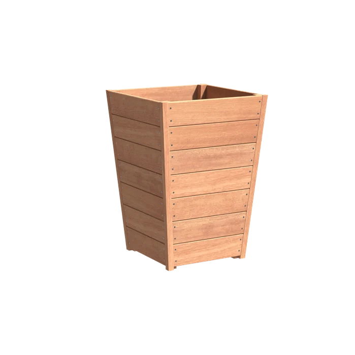 Jardinière en bois exotique - Sevilla Effilé 0.7m x 0.7m x 0.98m
