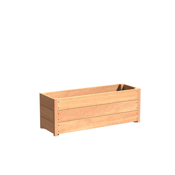Jardinière en bois exotique - Sevilla 1.2m x 0.4m x 0.43m