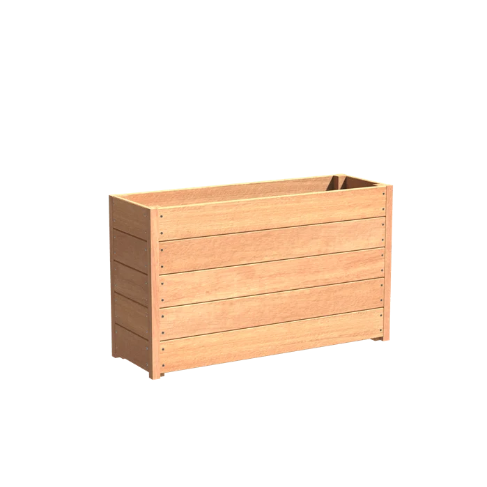 Jardinière en bois exotique - Sevilla 1.2m x 0.4m x 0.71m