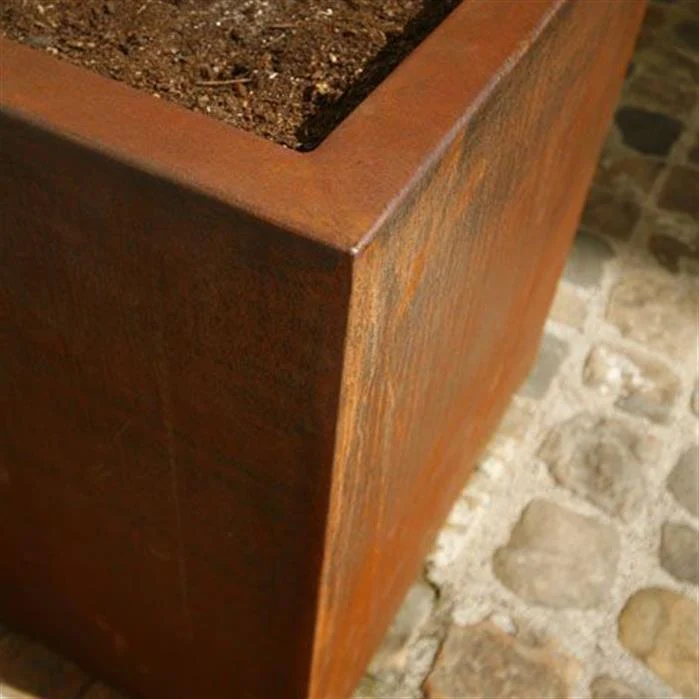 Jardinière en corten - Andes sur roulettes 1m x 1m x 0.6m