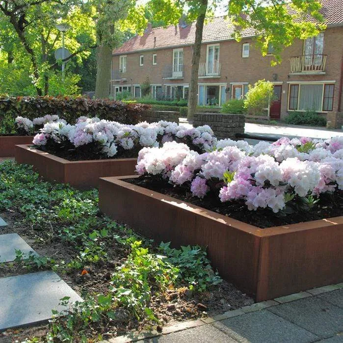 Jardinière en corten - Andes sans fond 2m x 1m x 0.4m