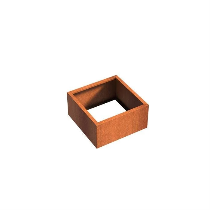 Jardinière en corten - Andes sans fond 0.8m x 0.8m x 0.4m