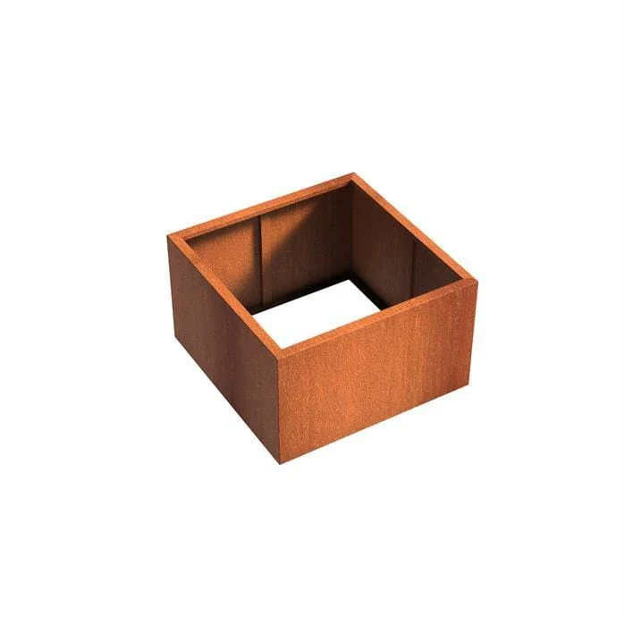 Jardinière en corten - Andes sans fond 1m x 1m x 0.6m