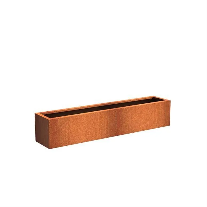 Jardinière en corten - Andes rectangulaire 2m x 0.4m x 0.4m