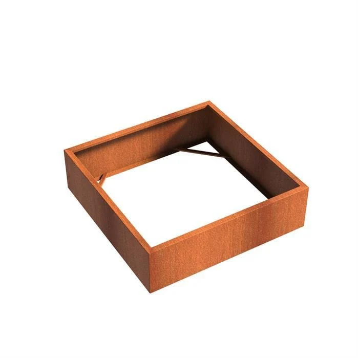 Jardinière en corten - Andes sans fond 1.4m x 1.4m x 0.4m