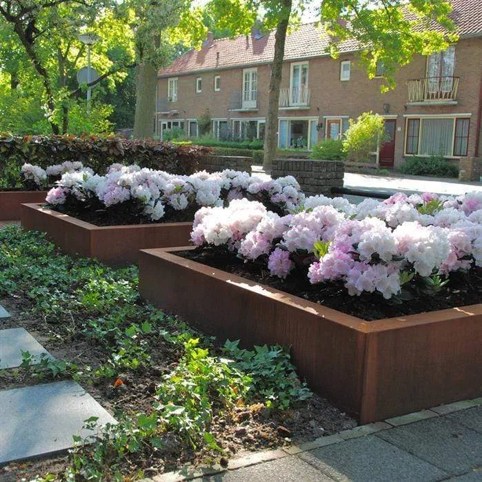 Jardinière en corten - Andes sans fond 1.4m x 1.4m x 0.6m