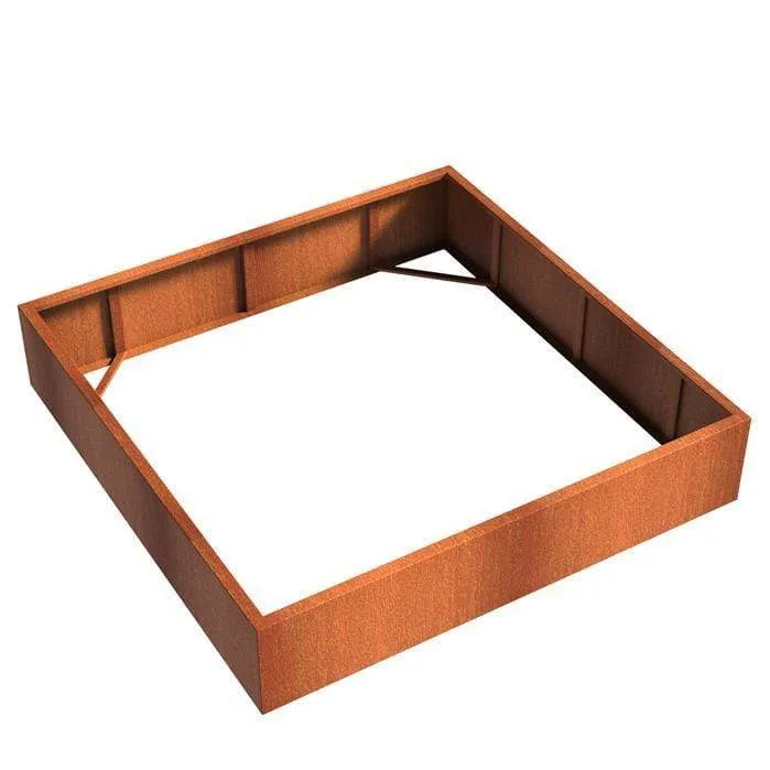 Jardinière en corten - Andes sans fond 2m x 2m x 0.4m
