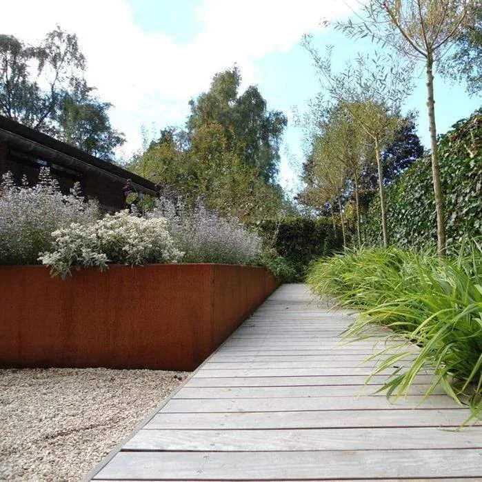 Jardinière en corten - Andes sans fond 2m x 2m x 0.4m