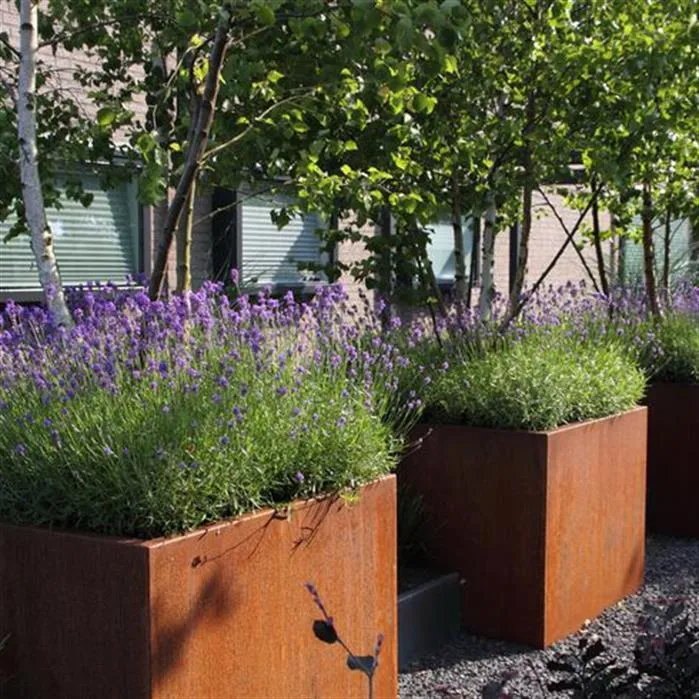 Jardinière en corten - Andes carré haut 0.4m x 0.4m x 0.8m