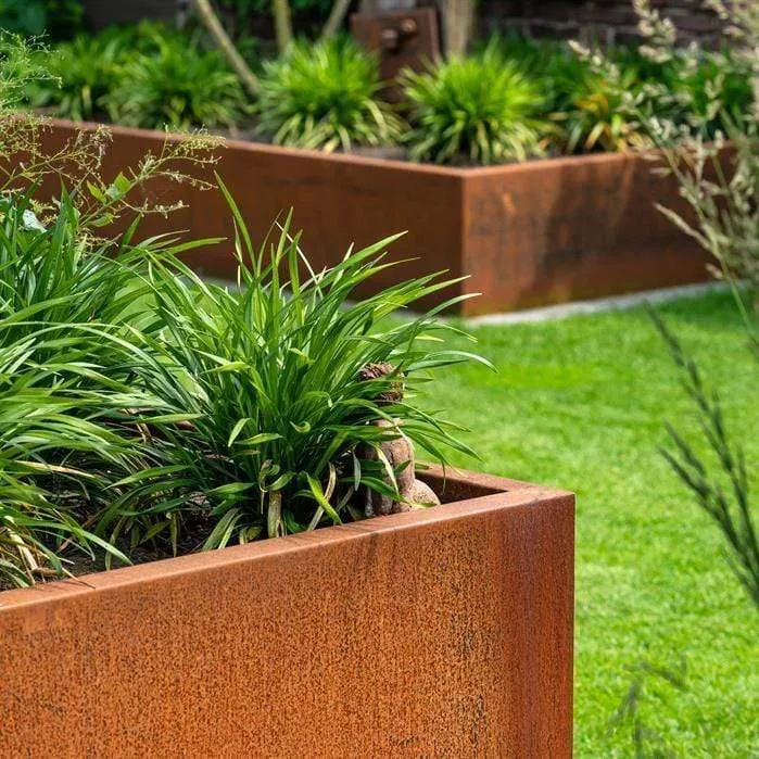 Jardinière en corten - Andes carré haut 0.4m x 0.4m x 0.6m
