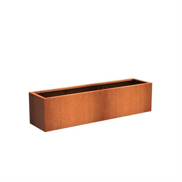 Jardinière en corten - Andes rectangulaire 2m x 0.5m x0.5m