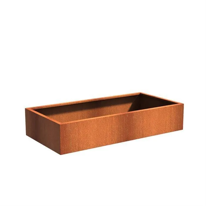 Jardinière en corten - Andes rectangulaire 2m x 1m x 0.4m