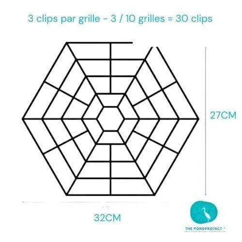 PondProtect - Barriere flottante "toile d'araignée" - Pack de 10pièces - Solution efficace contre les hérons