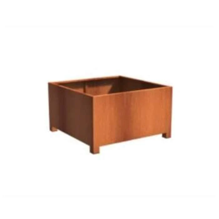 Jardinière en corten - Andes avec pieds 1.2m x 1.2m x 0.6m