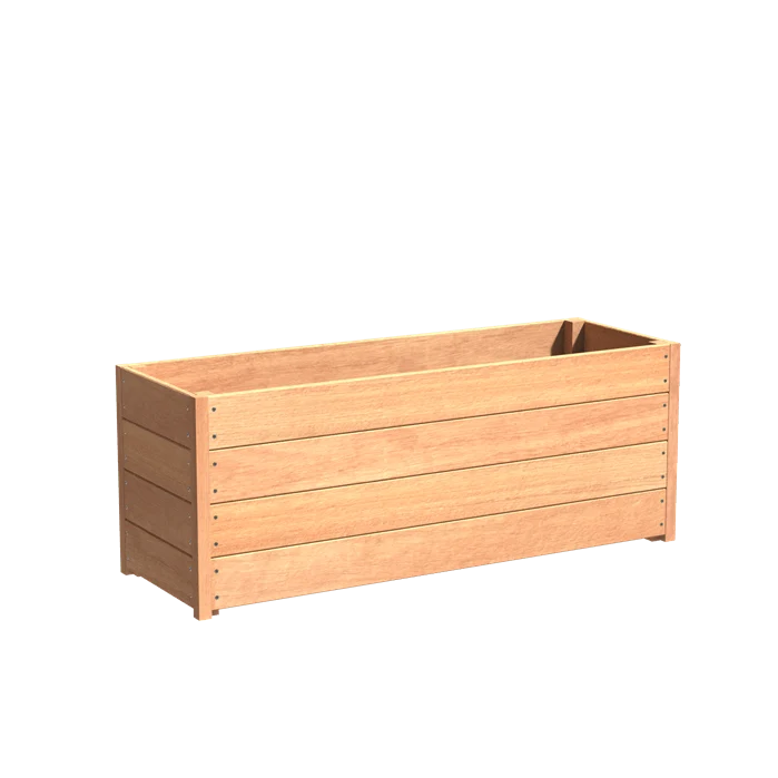 Jardinière en bois exotique - Sevilla 1.5m x 0.5m x 0.57m