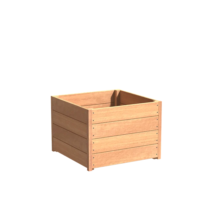 Jardinière en bois exotique - Sevilla 0.8m x 0.8m x 0.57m