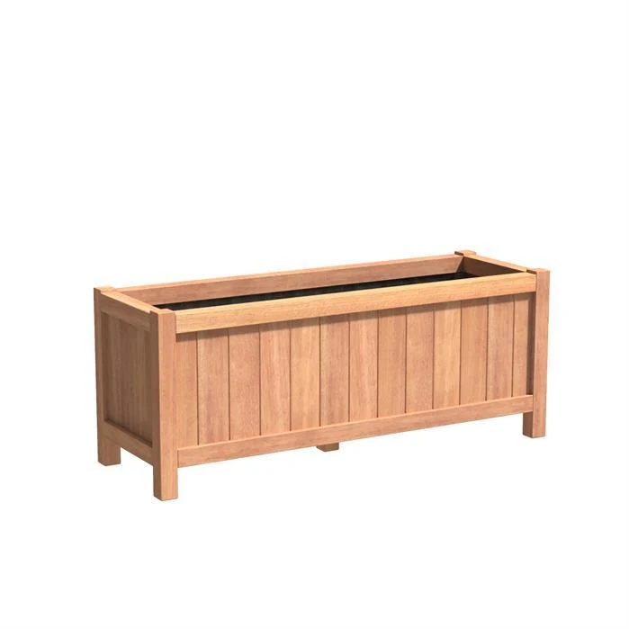 Jardinière en bois exotique - Valencia 1.5m x 0.5m x 0.6m