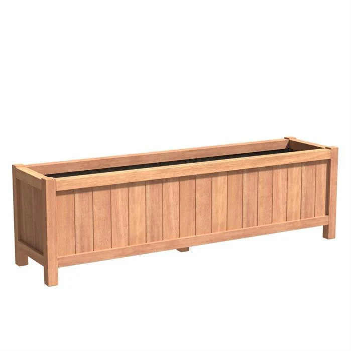 Jardinière en bois exotique - Valencia 2m x 0.5m x 0.6m