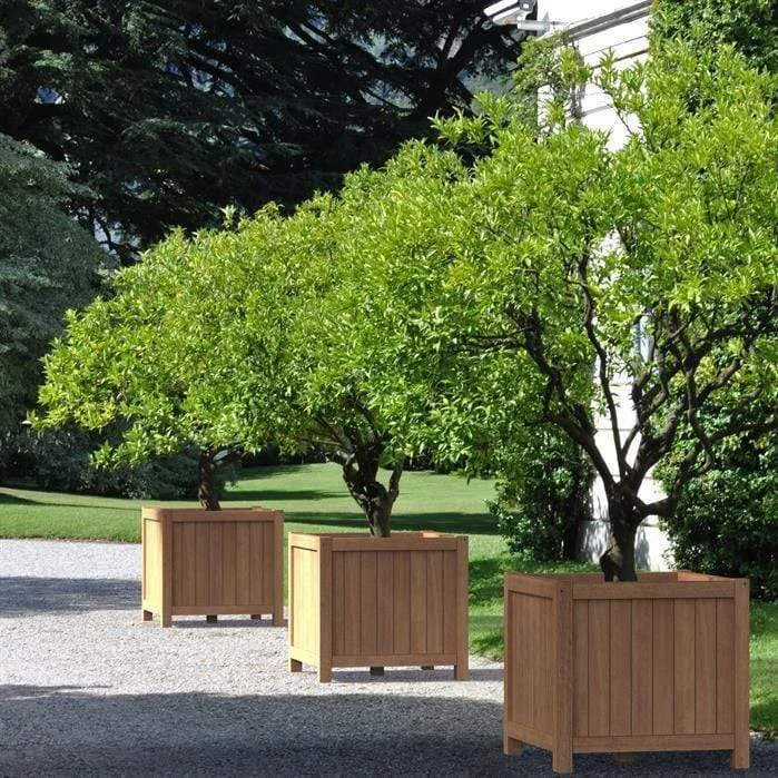 Jardinière en bois exotique - Valencia 1m x 1m x 0.95m