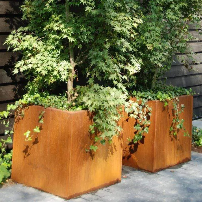 Jardinière en corten - Andes sur roulettes 2m x 0.5m x 0.6m
